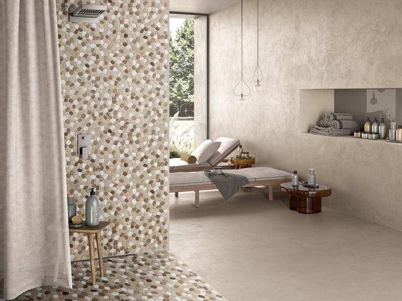 Mosaik Riverstone Greige 30,5x30,5 cm aus grauem Stein | IperCeramica Mosaik Riverstone Greige 30,5x30,5 cm aus grauem Stein | IperCeramica