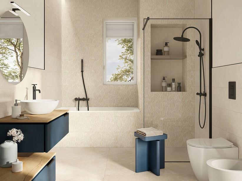 Wandfliese Sunstone Deco Leaves 26,1x52,2 cm Blumendekor | IperCeramica Wandfliese Sunstone Deco Leaves 26,1x52,2 cm Blumendekor | IperCeramica