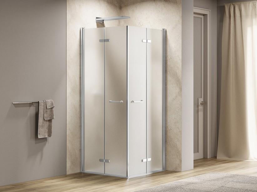 Duschkabine Xeno 70x70 H200 Erw 65,5/67,5 cm Schwingfalttüren Kristallglas Satiniert und Profile Chrom | IperCeramica Duschkabine Xeno 70x70 H200 Erw 65,5/67,5 cm Schwingfalttüren Kristallglas Satiniert und Profile Chrom | IperCeramica