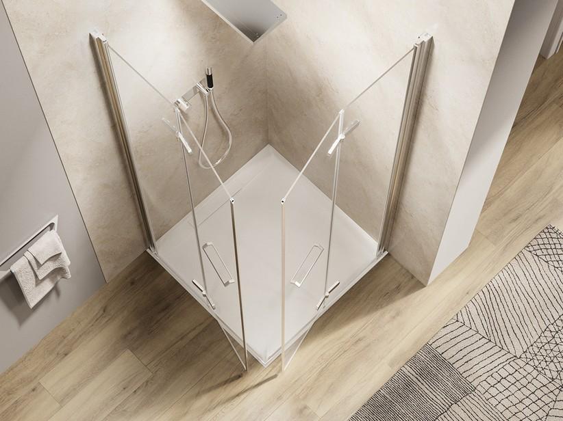 Duschkabine Xeno 70x70 H200 Erw 65,5/67,5 cm Schwingfalttüren Kristallglas Transparent und Profile Chrom | IperCeramica Duschkabine Xeno 70x70 H200 Erw 65,5/67,5 cm Schwingfalttüren Kristallglas Transparent und Profile Chrom | IperCeramica