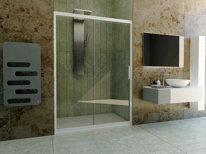 DUSCHSCHIEBETÜR ZEN 110XH190 Red 100/110 cm GLASSTÄRKE 6 MM TRANSPARENT WEISS GLÄNZEND | IperCeramica DUSCHSCHIEBETÜR ZEN 110XH190 Red 100/110 cm GLASSTÄRKE 6 MM TRANSPARENT WEISS GLÄNZEND | IperCeramica