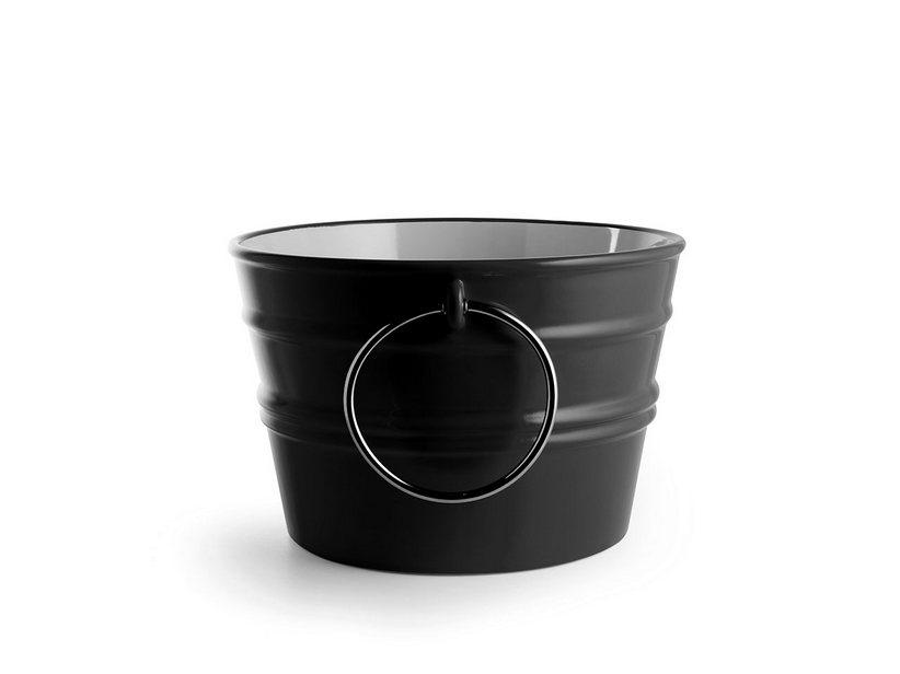 Hänge-/Aufsatzwaschbecken Bacile Ø46,5 cm H30 mit Ringen aus glänzender schwarzer Keramik | IperCeramica Hänge-/Aufsatzwaschbecken Bacile Ø46,5 cm H30 mit Ringen aus glänzender schwarzer Keramik | IperCeramica