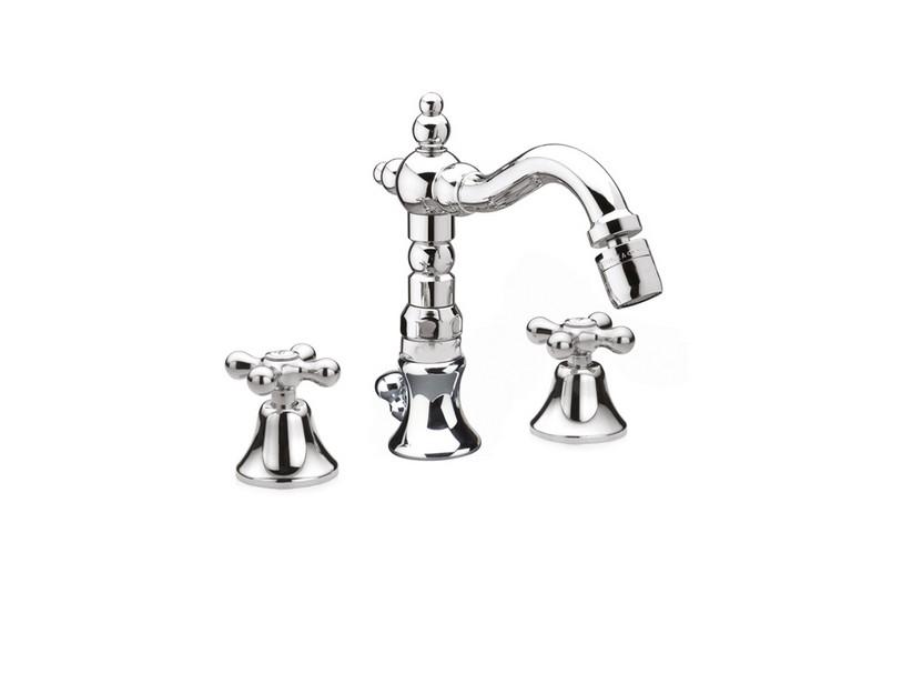 Zweigriff-Bidetbatterie Olimpia mit antikem Auslauf chrom | IperCeramica Zweigriff-Bidetbatterie Olimpia mit antikem Auslauf chrom | IperCeramica
