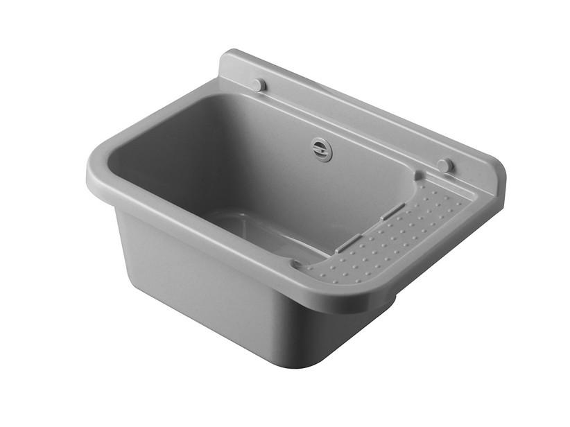 WAND-AUSGUSSBECKEN FÜR AUSSEN u. INNENBEREICH 50X34 H21 cm POLYPROPYLEN GRAU MATT | IperCeramica WAND-AUSGUSSBECKEN FÜR AUSSEN u. INNENBEREICH 50X34 H21 cm POLYPROPYLEN GRAU MATT | IperCeramica