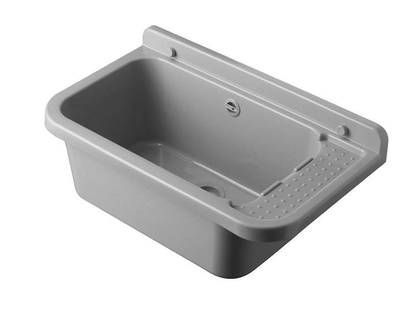 WAND-AUSGUSSBECKEN FÜR AUSSEN u. INNENBEREICH 60X34 H21 cm POLYPROPYLEN GRAU MATT | IperCeramica WAND-AUSGUSSBECKEN FÜR AUSSEN u. INNENBEREICH 60X34 H21 cm POLYPROPYLEN GRAU MATT | IperCeramica