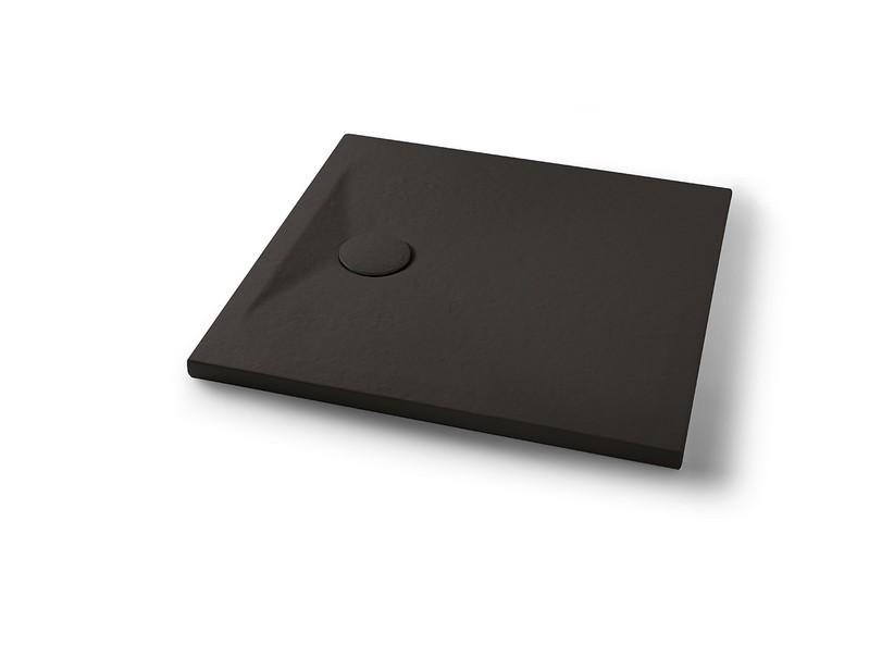 Duschwanne Appia Quadratisch 80x80 aus Keramik mit Steinoptik Graphit Matt | IperCeramica Duschwanne Appia Quadratisch 80x80 aus Keramik mit Steinoptik Graphit Matt | IperCeramica