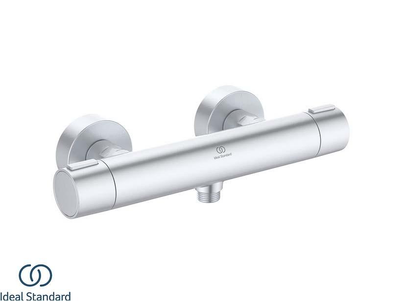 Aufputz-Thermostatarmatur für Dusche, 1-Weg, Matt Silver | IperCeramica Aufputz-Thermostatarmatur für Dusche, 1-Weg, Matt Silver | IperCeramica