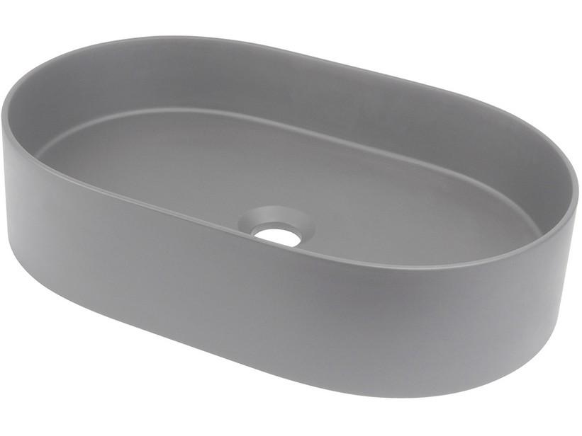 Aufsatzwaschbecken Silia 55x35 cm Granit Hellgrau | IperCeramica Aufsatzwaschbecken Silia 55x35 cm Granit Hellgrau | IperCeramica