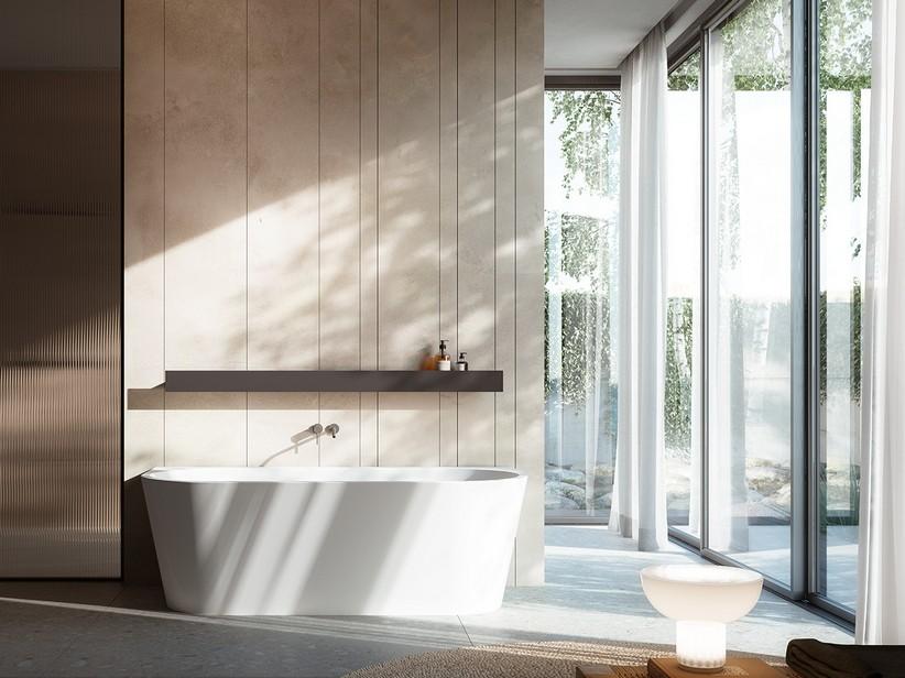 Wand-Badewanne Tropea 170x80 cm Mattweiß | IperCeramica Wand-Badewanne Tropea 170x80 cm Mattweiß | IperCeramica