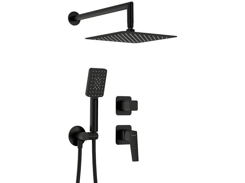 Unterputz-Duschmischer Blur mit Umsteller und 5-teiligem Set in mattem Schwarz PVD | IperCeramica Unterputz-Duschmischer Blur mit Umsteller und 5-teiligem Set in mattem Schwarz PVD | IperCeramica