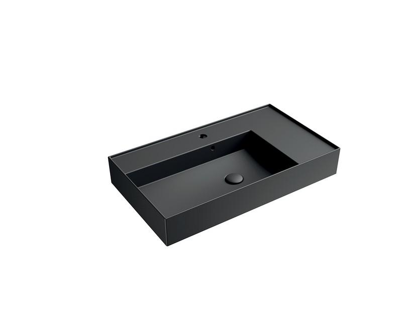 Waschbecken Unitop Twenty linkes Becken 81x46 cm Schwarz matt | IperCeramica Waschbecken Unitop Twenty linkes Becken 81x46 cm Schwarz matt | IperCeramica