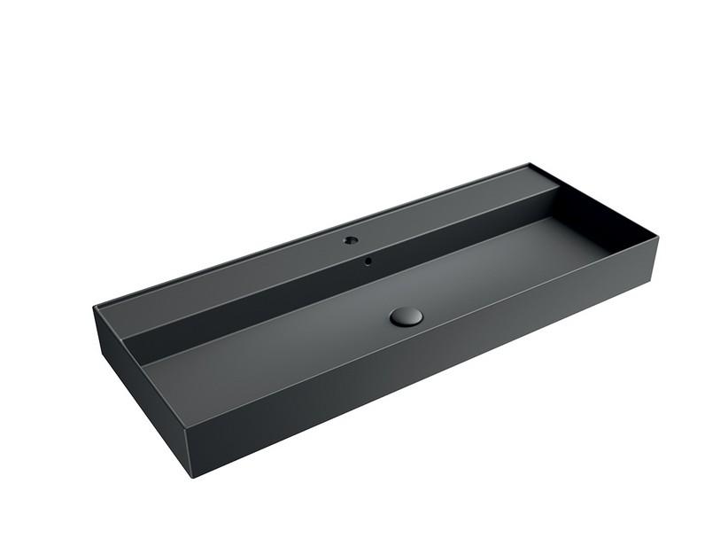 Waschbecken Unitop Twenty 121x46 cm Schwarz matt | IperCeramica Waschbecken Unitop Twenty 121x46 cm Schwarz matt | IperCeramica