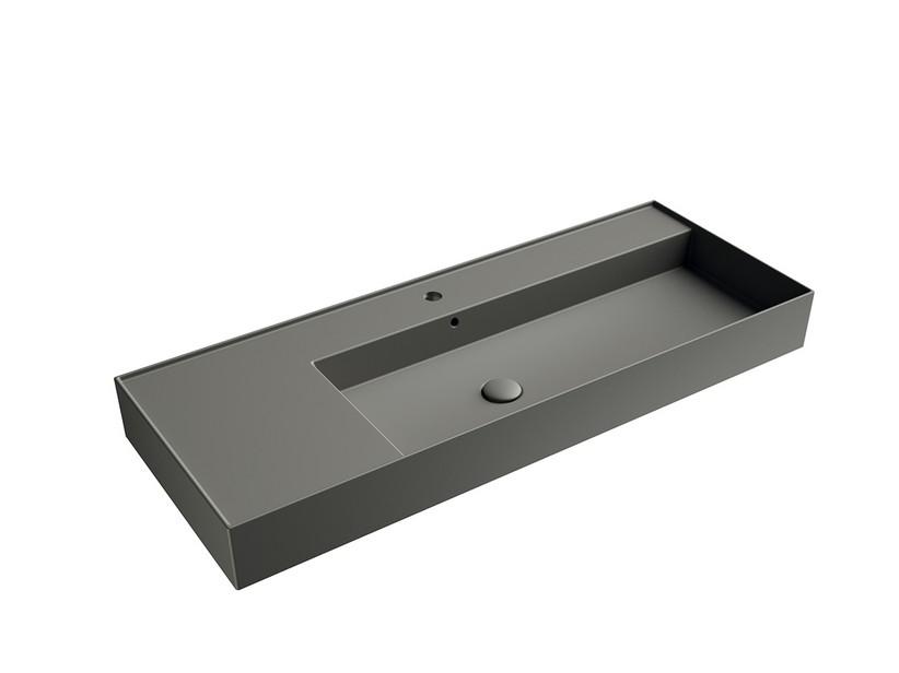 Waschbecken Unitop Twenty rechtes Becken 121x46 cm Grau matt | IperCeramica Waschbecken Unitop Twenty rechtes Becken 121x46 cm Grau matt | IperCeramica