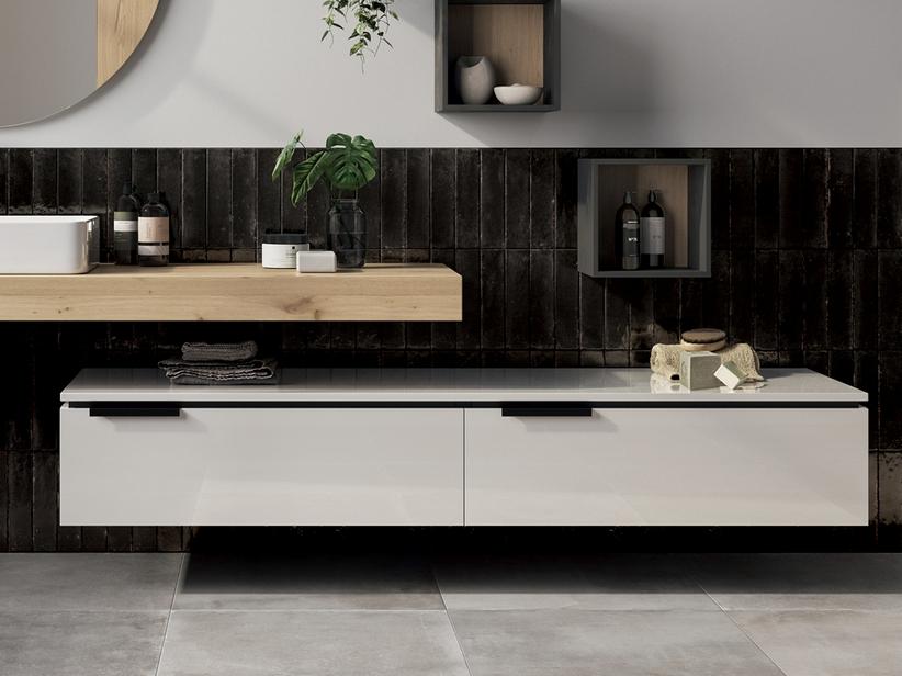 Kommode TOUCH 180 cm 2 Soft-Close-Schubladen Weiß glänzend | IperCeramica Kommode TOUCH 180 cm 2 Soft-Close-Schubladen Weiß glänzend | IperCeramica