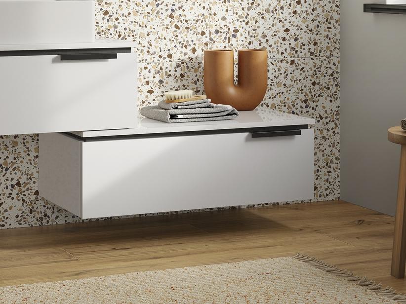 Kommode TOUCH 90 cm 1 Schublade Weiß glänzend | IperCeramica Kommode TOUCH 90 cm 1 Schublade Weiß glänzend | IperCeramica