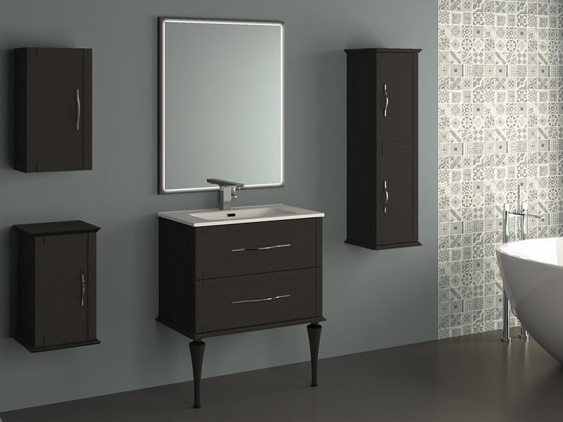 Standbadmöbel Classic 75 cm mit 2 Schubladen Graphit matt und Unitop-Waschbecken aus Keramik | IperCeramica Standbadmöbel Classic 75 cm mit 2 Schubladen Graphit matt und Unitop-Waschbecken aus Keramik | IperCeramica