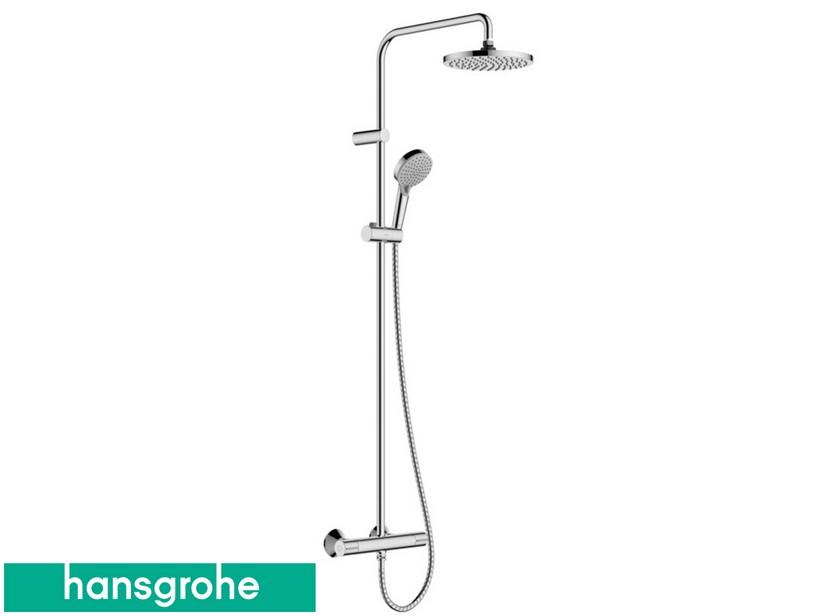 Duschgarnitur Hansgrohe® Vernis Blend mit Thermostatarmaturen und rundem Duschkopf Ø200 Chrom | IperCeramica Duschgarnitur Hansgrohe® Vernis Blend mit Thermostatarmaturen und rundem Duschkopf Ø200 Chrom | IperCeramica