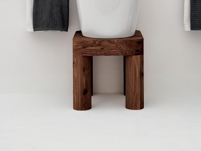 Waschbeckenunterbau Kracklite Panka H45 cm aus Holz mit dunkler Eschenfurnier | IperCeramica Waschbeckenunterbau Kracklite Panka H45 cm aus Holz mit dunkler Eschenfurnier | IperCeramica