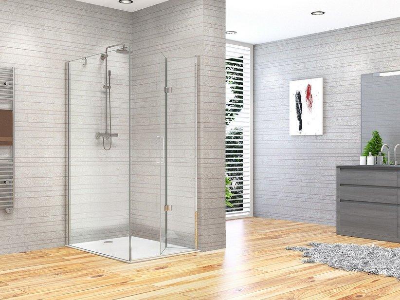 ECKDUSCHKABINE FANTASY2 80x100 H192 Erw 77,8/79,8 - 98/100 cm SCHWINGFALTTÜR FESTER SEITENWAND GLASSTÄRKE 6 mm TRANSP CHROM | IperCeramica ECKDUSCHKABINE FANTASY2 80x100 H192 Erw 77,8/79,8 - 98/100 cm SCHWINGFALTTÜR FESTER SEITENWAND GLASSTÄRKE 6 mm TRANSP CHROM | IperCeramica