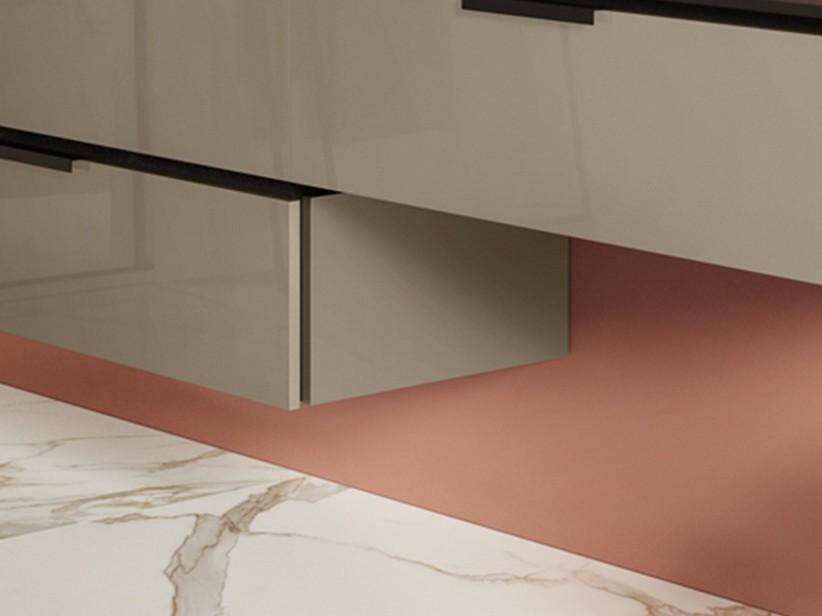 Seiten Rechts/Links Touch 47x2xH26 cm Graubeige glänzend | IperCeramica Seiten Rechts/Links Touch 47x2xH26 cm Graubeige glänzend | IperCeramica