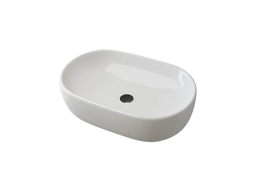 Aufsatzwaschbecken Bh 60x42 H15 cm Keramik Oval Weiß Glänzend | IperCeramica Aufsatzwaschbecken Bh 60x42 H15 cm Keramik Oval Weiß Glänzend | IperCeramica