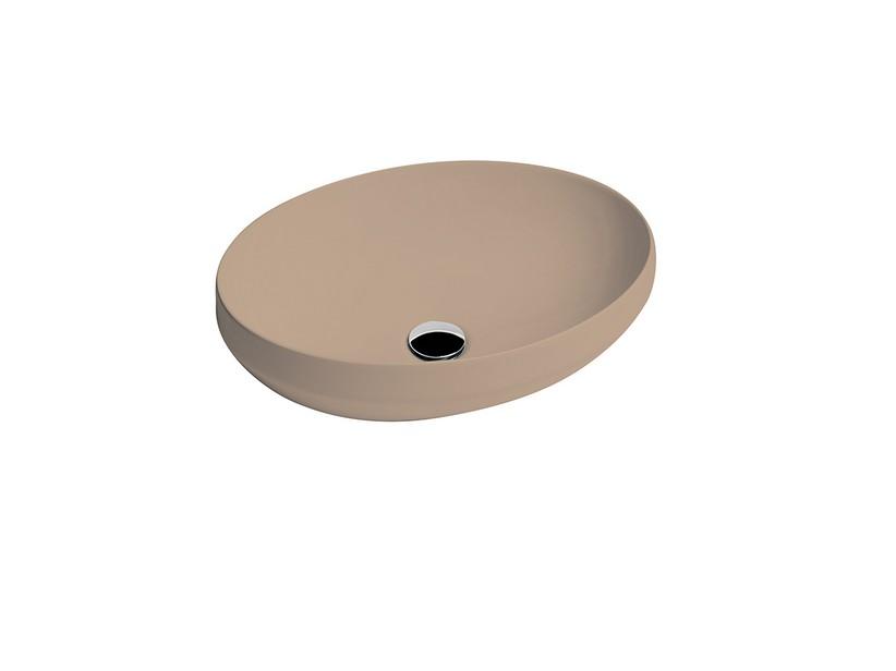 Aufsatzwaschbecken Decus Oval 50 cm aus matt sandfarbener Keramik | IperCeramica Aufsatzwaschbecken Decus Oval 50 cm aus matt sandfarbener Keramik | IperCeramica