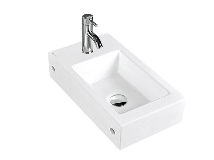 WAND/AUFSATZ-WASCHBECKEN MERIDA 46X26,5 H11 cm KERAMIK WEISS GLÄNZEND | IperCeramica WAND/AUFSATZ-WASCHBECKEN MERIDA 46X26,5 H11 cm KERAMIK WEISS GLÄNZEND | IperCeramica
