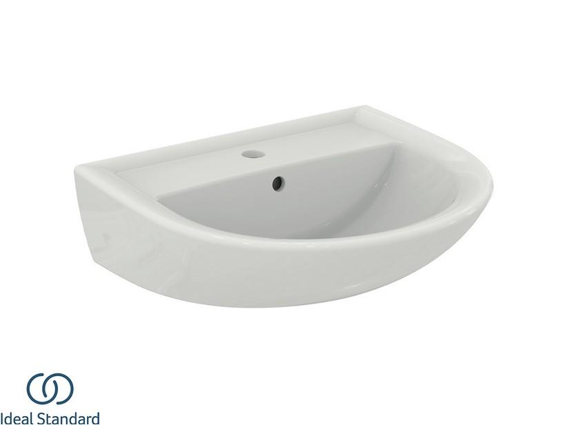 Waschbecken Ideal Standard® Quarzo-Eurovit 55x46 cm mit Überlauf aus glänzend weißer Keramik | IperCeramica Waschbecken Ideal Standard® Quarzo-Eurovit 55x46 cm mit Überlauf aus glänzend weißer Keramik | IperCeramica