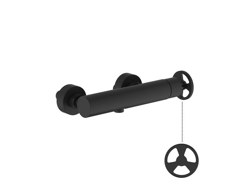 Einhebelarmatur für Dusche extern York Schwarz Matt | IperCeramica Einhebelarmatur für Dusche extern York Schwarz Matt | IperCeramica