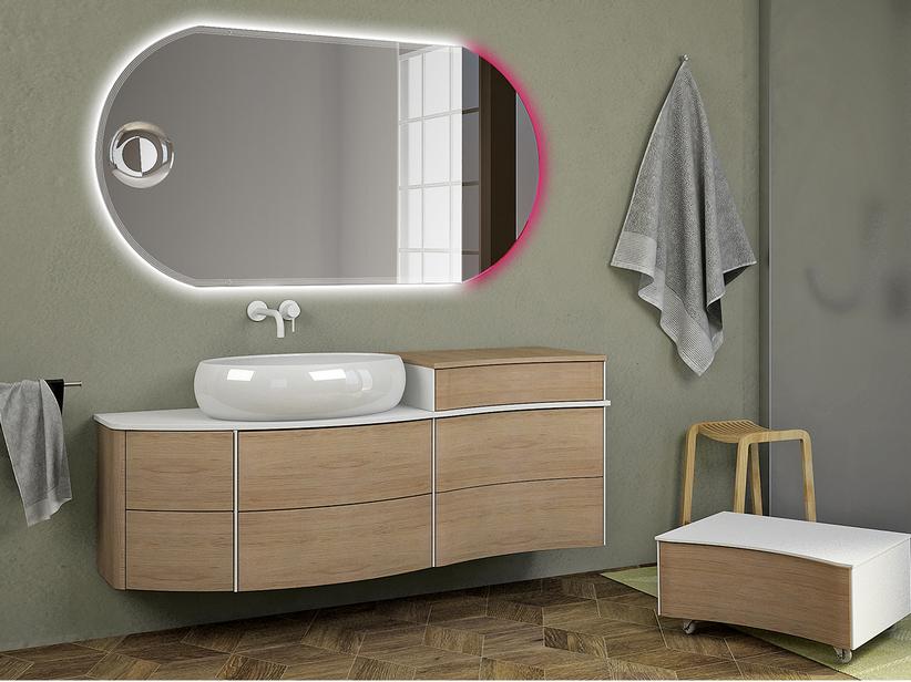 Badmöbel Olas 152 links Unterteil und Platte Eiche Tabak Schmuckkasten | IperCeramica Badmöbel Olas 152 links Unterteil und Platte Eiche Tabak Schmuckkasten | IperCeramica