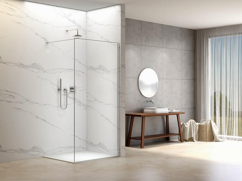 Walk-In-Dusche Namaste' 140 cm H200 Erw 138/140 Kristallglas 8 mm Transparent und Profil Chrom | IperCeramica Walk-In-Dusche Namaste' 140 cm H200 Erw 138/140 Kristallglas 8 mm Transparent und Profil Chrom | IperCeramica