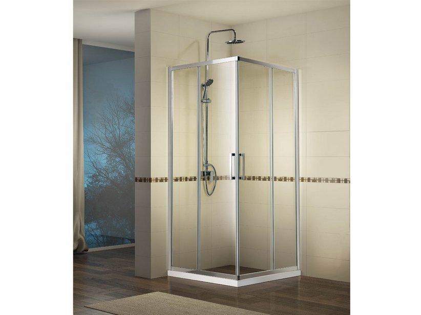 ECKDUSCHKABINE NEPTUM 100x100 H190 Erw 97,5/99,50 cm SCHIEBETÜREN GLASSTÄRKE 6 mm TRANSPARENT CHROM | IperCeramica ECKDUSCHKABINE NEPTUM 100x100 H190 Erw 97,5/99,50 cm SCHIEBETÜREN GLASSTÄRKE 6 mm TRANSPARENT CHROM | IperCeramica
