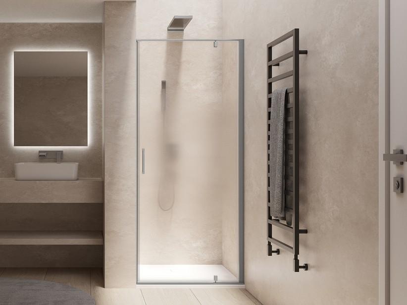 Schwingduschtür Dado 90xH200 Erw 87/89 cm Öffnung rechts nuanciert Kristallglas 8 mm Optik von gebürstetem rostfreiem Stahl | IperCeramica Schwingduschtür Dado 90xH200 Erw 87/89 cm Öffnung rechts nuanciert Kristallglas 8 mm Optik von gebürstetem rostfreiem Stahl | IperCeramica