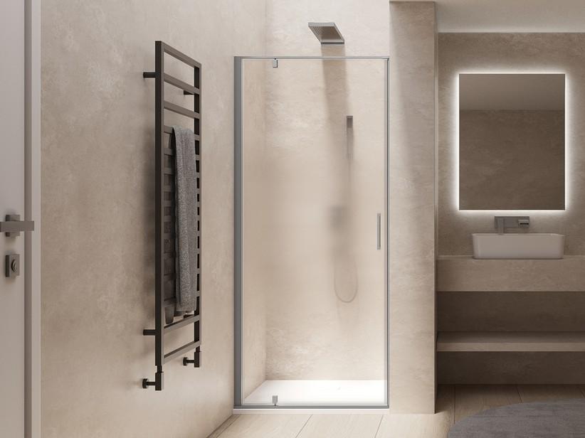 Schwingduschtür Dado 70xH200 Erw 67/69 cm Öffnung links nuanciert Kristallglas 8 mm Optik von gebürstetem rostfreiem Stahl | IperCeramica Schwingduschtür Dado 70xH200 Erw 67/69 cm Öffnung links nuanciert Kristallglas 8 mm Optik von gebürstetem rostfreiem Stahl | IperCeramica