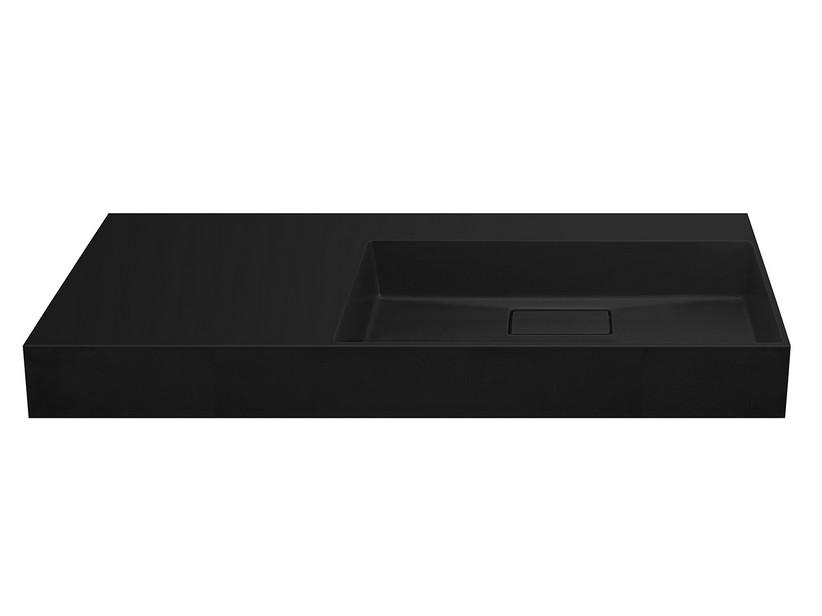 Waschbecken Unitop Eckig 120x48 cm Becken rechts Gussmarmor Schwarz Matt | IperCeramica Waschbecken Unitop Eckig 120x48 cm Becken rechts Gussmarmor Schwarz Matt | IperCeramica