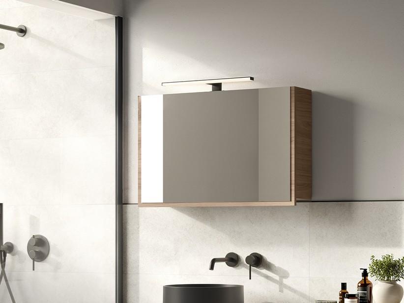 Spiegel mit Stauraum LUMI L80xH51 cm Holzoptik Walnussporen | IperCeramica Spiegel mit Stauraum LUMI L80xH51 cm Holzoptik Walnussporen | IperCeramica