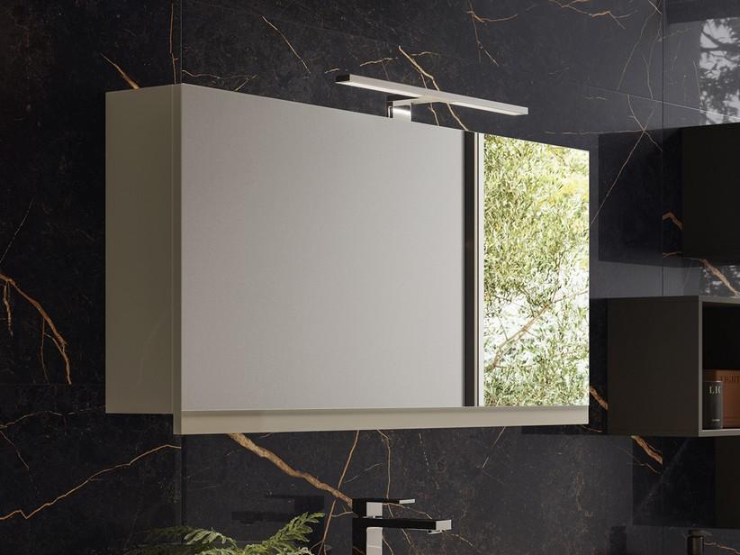 Horizontaler Spiegelschrank TOUCH L90xP17xH51 cm Graubeige glänzend | IperCeramica Horizontaler Spiegelschrank TOUCH L90xP17xH51 cm Graubeige glänzend | IperCeramica
