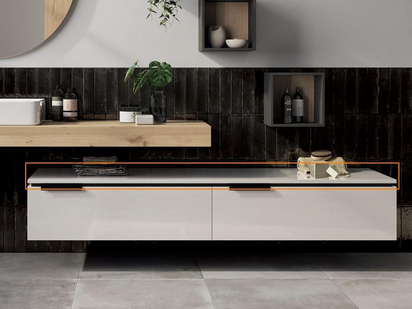 Platte Touch 180x51,5xH1,8 cm Weiß glänzend | IperCeramica Platte Touch 180x51,5xH1,8 cm Weiß glänzend | IperCeramica