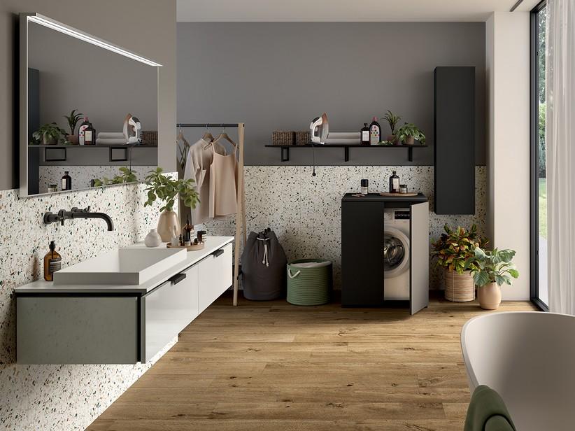 TOUCH 140 cm Badezimmerschrank 2 Schubladen Weiß glänzend und Halbeinbaubecken links STAR Mattweiß | IperCeramica TOUCH 140 cm Badezimmerschrank 2 Schubladen Weiß glänzend und Halbeinbaubecken links STAR Mattweiß | IperCeramica