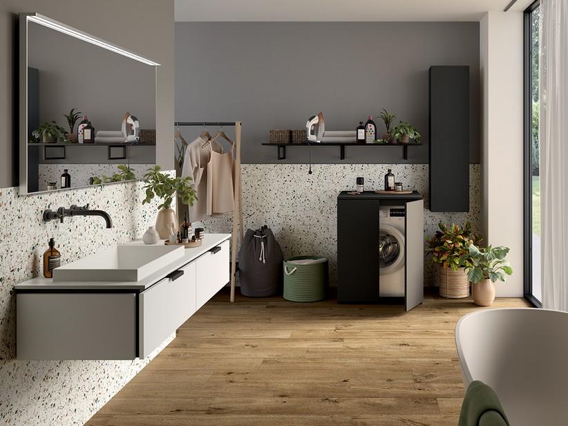 TOUCH 140 cm Badezimmerschrank 2 Schubladen Weiß matt und Halbeinbaubecken links STAR Mattweiß | IperCeramica TOUCH 140 cm Badezimmerschrank 2 Schubladen Weiß matt und Halbeinbaubecken links STAR Mattweiß | IperCeramica