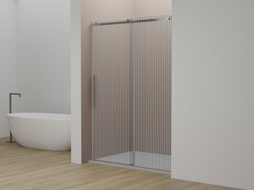 Duschtür Velo cm 118 H200 Erw 116/118 Schiebetür rechts aus Kristallglas mit Siebdruck, Profile Chrom | IperCeramica Duschtür Velo cm 118 H200 Erw 116/118 Schiebetür rechts aus Kristallglas mit Siebdruck, Profile Chrom | IperCeramica