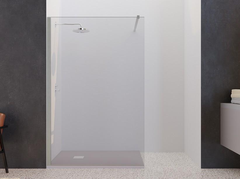 Walk-In Plano 111 cm H200 Erw 109/111 Kristallglas 6 mm Transparent und Profile mit Optik von gebürstetem Edelstahl | IperCeramica Walk-In Plano 111 cm H200 Erw 109/111 Kristallglas 6 mm Transparent und Profile mit Optik von gebürstetem Edelstahl | IperCeramica