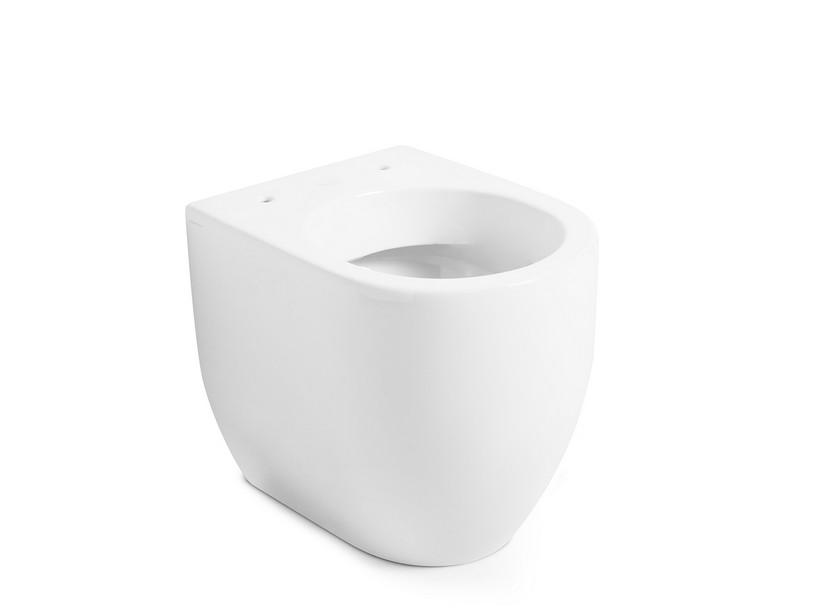 Stand-WC FLO 53 cm versetzter Abfluss, Spülrandlos, Weiß glänzend | IperCeramica Stand-WC FLO 53 cm versetzter Abfluss, Spülrandlos, Weiß glänzend | IperCeramica