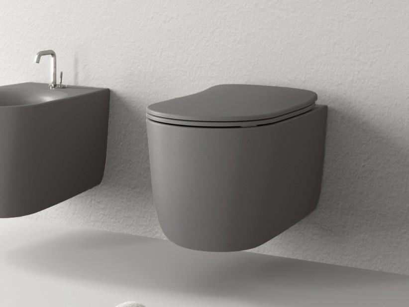 Wand-WC Nolita Dunkelgrau Matt Rimless | IperCeramica Wand-WC Nolita Dunkelgrau Matt Rimless | IperCeramica
