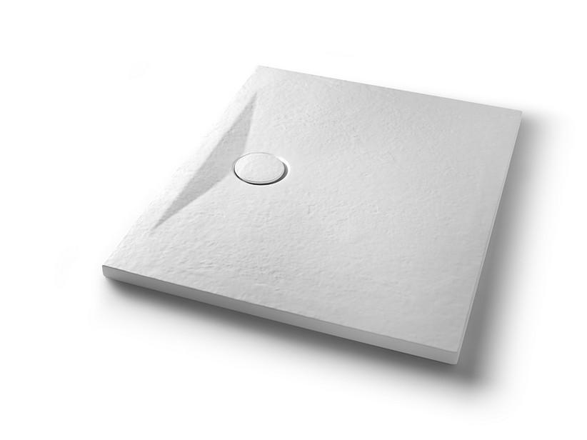 Receveur de douche Appia 100x80 cm céramique effet pierre blanc mat | IperCeramica Receveur de douche Appia 100x80 cm céramique effet pierre blanc mat | IperCeramica