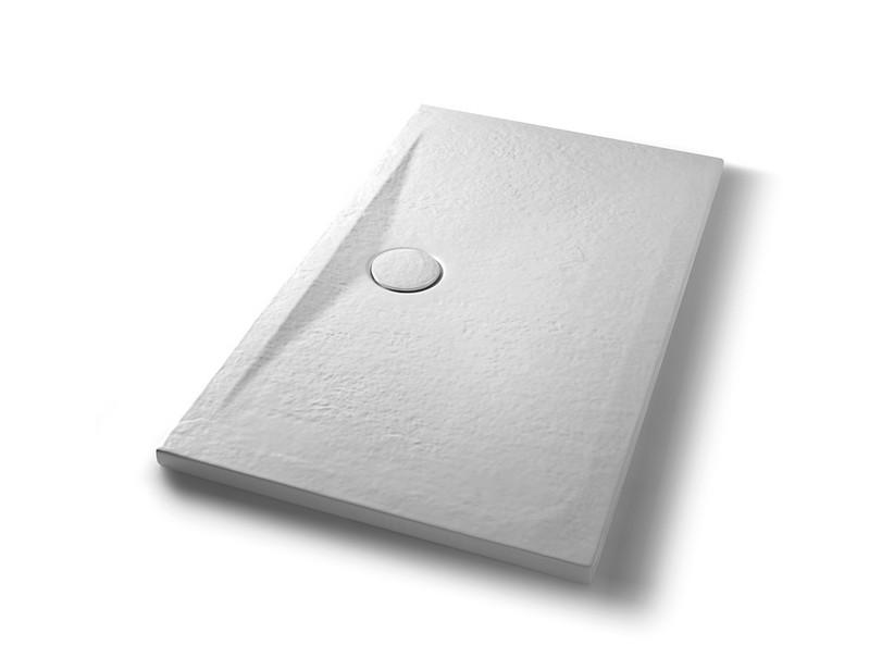 Receveur de douche Appia 120x70 cm céramique effet pierre blanc mat | IperCeramica Receveur de douche Appia 120x70 cm céramique effet pierre blanc mat | IperCeramica