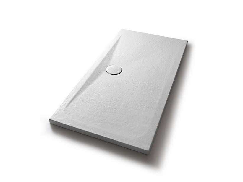 Receveur de douche Appia 140x70 cm céramique effet pierre blanc mat | IperCeramica Receveur de douche Appia 140x70 cm céramique effet pierre blanc mat | IperCeramica