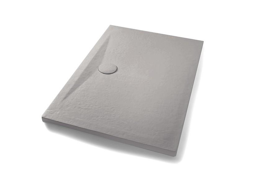 Receveur de douche Appia 120x80 cm céramique effet pierre gris mat | IperCeramica Receveur de douche Appia 120x80 cm céramique effet pierre gris mat | IperCeramica