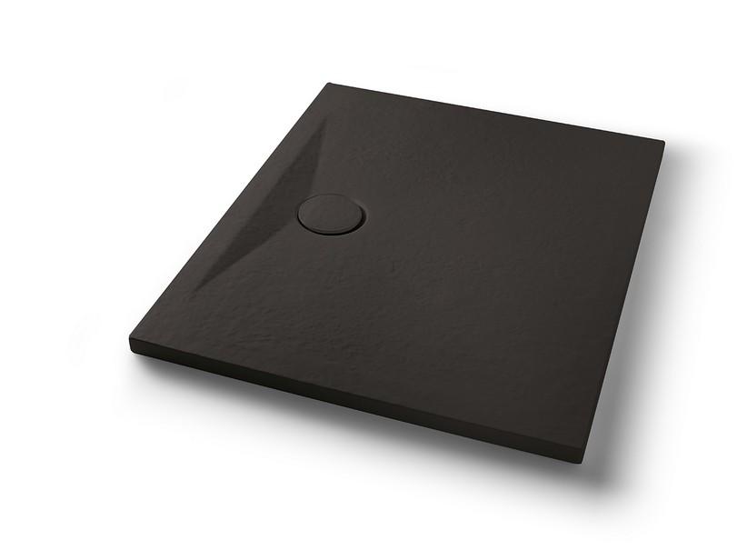 Receveur de douche Appia 100x80 cm céramique effet pierre graphite mat | IperCeramica Receveur de douche Appia 100x80 cm céramique effet pierre graphite mat | IperCeramica