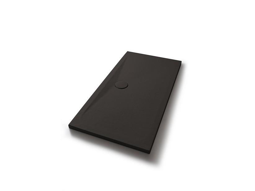 Receveur de douche Appia 140x70 cm céramique effet pierre graphite mat | IperCeramica Receveur de douche Appia 140x70 cm céramique effet pierre graphite mat | IperCeramica